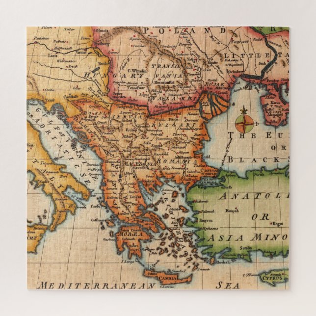 Puzzle Antique vieille carte inspirée (2) (Vertical)
