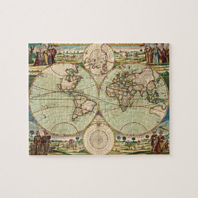 Puzzle Antique Vintage carte du monde (Horizontal)