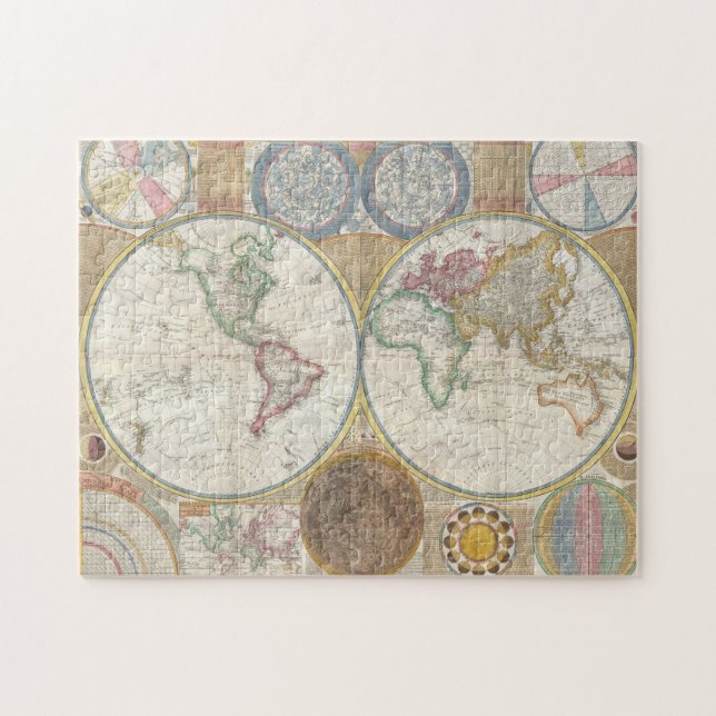 Puzzle Antique Vintage carte du monde (Horizontal)