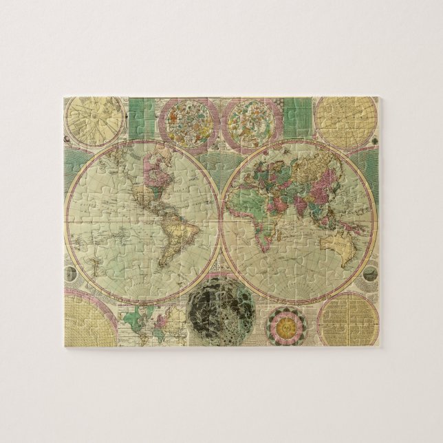 Puzzle Antique World Map by Carington Bowles, environ 178 (Horizontal)