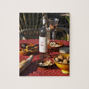 Puzzle Apéritif et apéritifs préparés : pain, olives,