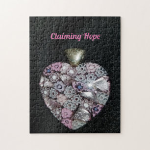 Puzzle Appui rose artistique de cancer du sein de coeur