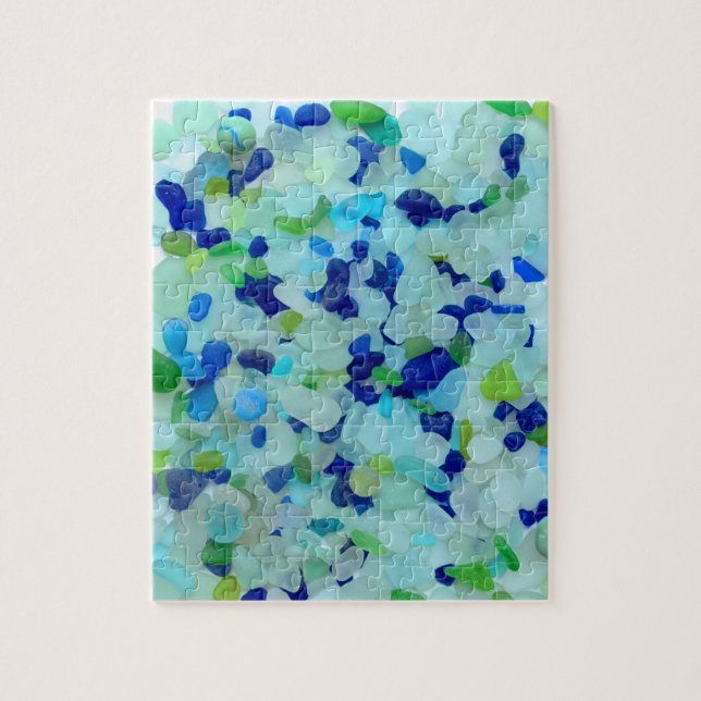 Puzzle Aqua en verre de mer et photo bleue (Vertical)