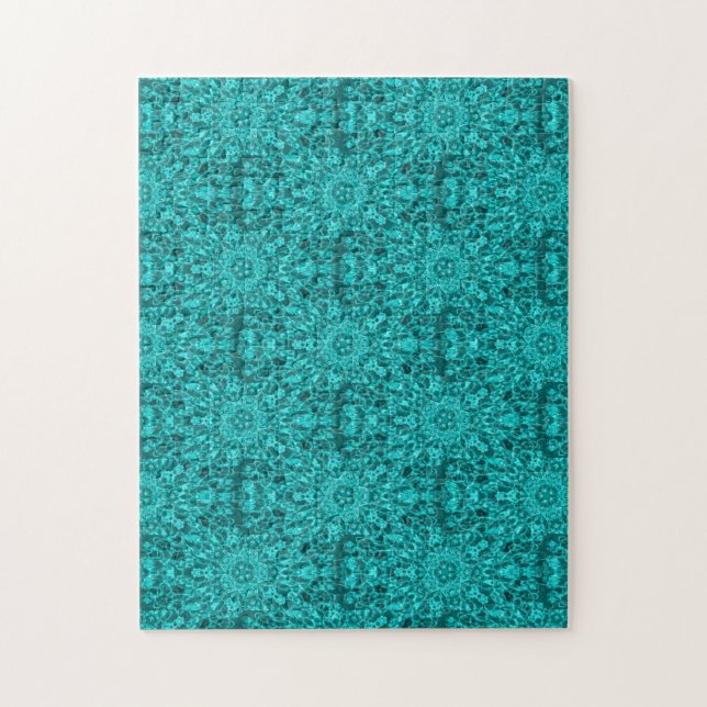 Puzzle Aqua kaléidoscope eaux art abstrait géométrique (Vertical)
