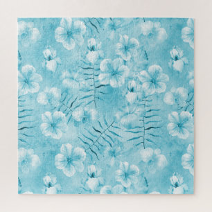 Puzzle Aqua tropical Orchidées blanches Hibiscus Floral