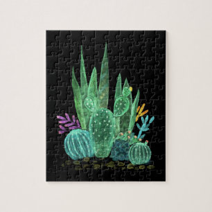 Puzzle Aquarelle, cactus