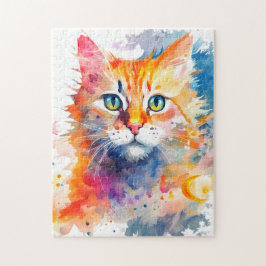 Puzzle Aquarelle Chat à éclaboussure 702 art numérique