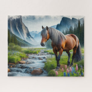 Puzzle Aquarelle Cheval Mustang