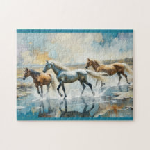 Aquarelle Chevaux sauvages