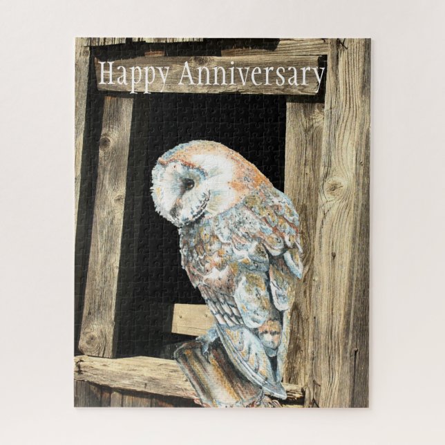 Puzzle Aquarelle Chouette Oiseau Anniversaire de la natur (Vertical)