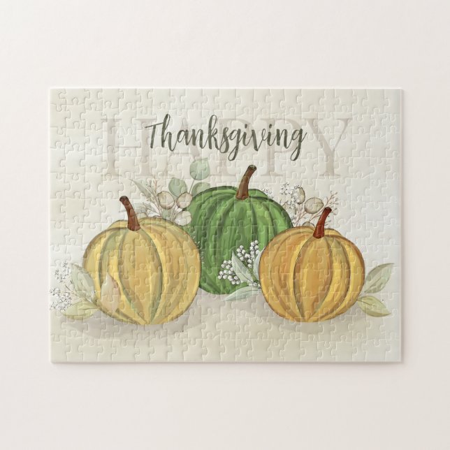 Puzzle Aquarelle Citrouille simple Bon thanksgiving gourd (Horizontal)