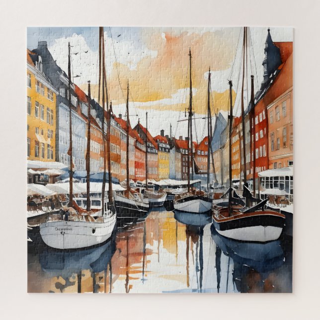 Puzzle Aquarelle de Copenhague (Vertical)