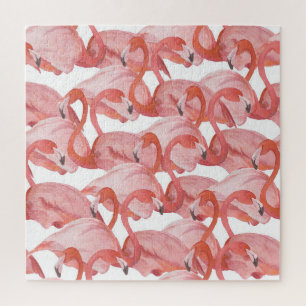 Puzzle Aquarelle de Flamant rose : Motif transparent