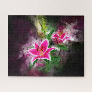 Puzzle Aquarelle de fleur de Stargazer Lily - bb 02