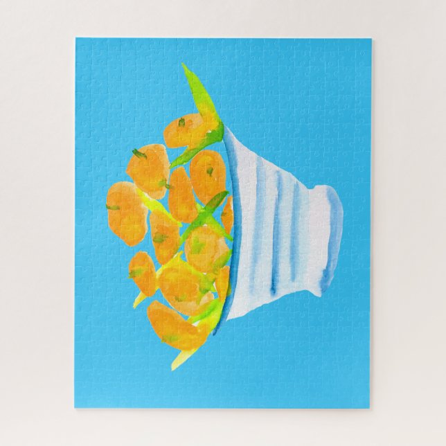 Puzzle Aquarelle de fruit orange (Vertical)