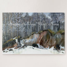 Aquarelle de peinture de ravin neigeux
