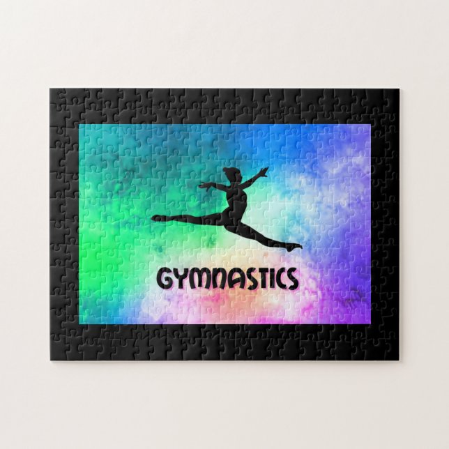 Puzzle Aquarelle du saut de gymnastique (Horizontal)