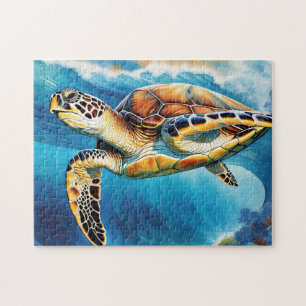 Puzzle Aquarelle dynamique de la tortue marine