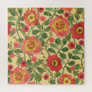 Puzzle Aquarelle florale rétro : Élégance intemporelle