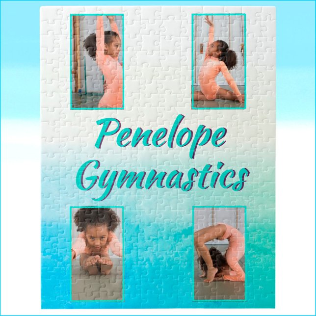 Puzzle Aquarelle Gradient Nom personnalisé, Sport & Photo (Créateur téléchargé)