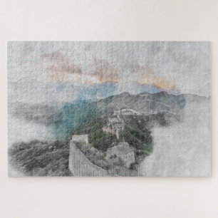 Puzzle Aquarelle grand mur de Chine