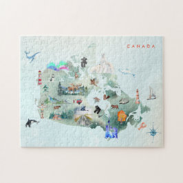 Puzzle Aquarelle illustrée Carte de l'art canadien