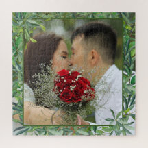 Aquarelle moderne Vert Mariage Photo