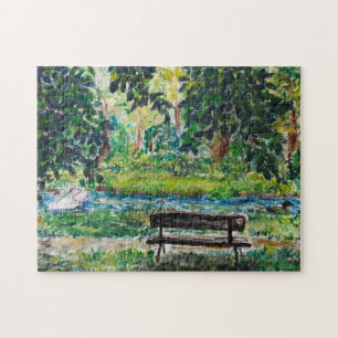 Puzzle Aquarelle - Notre banc - Choisissez la taille