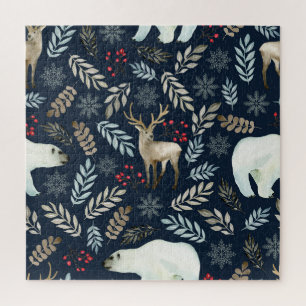 Puzzle Aquarelle Ours de Cerf Tiré