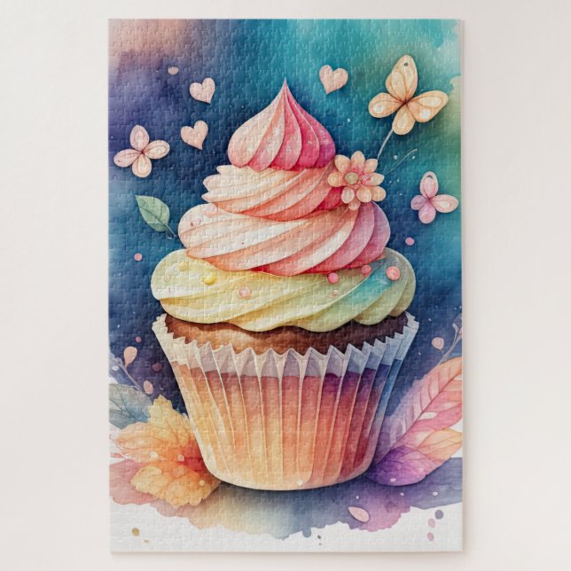 Puzzle Aquarelle Peinture Cupcake (Vertical)