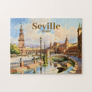 Puzzle Aquarelle personnalisée de la place d'Espagne à Sé