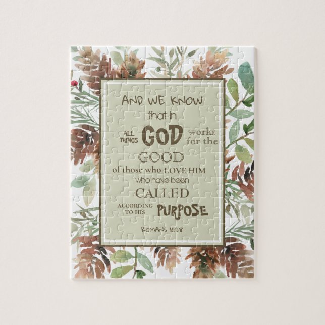 Puzzle Aquarelle Verdure Bible Verse (Vertical)