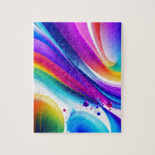 Puzzle Aquarelles Vagues Couleurs Fondantes Abstrait