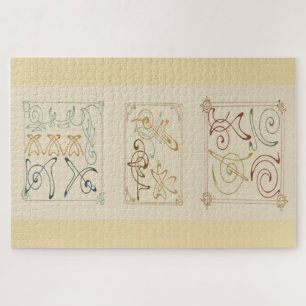 Puzzle Arabesque Élégance – Dessin Abstrait par Mucha