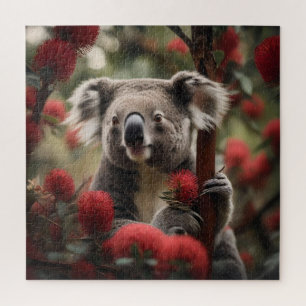 Puzzle Arbre de Banksia rouge avec un koala,