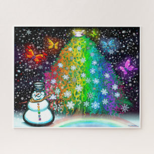 Puzzle Arbre de Noël Arc-en-ciel avec Trimmins