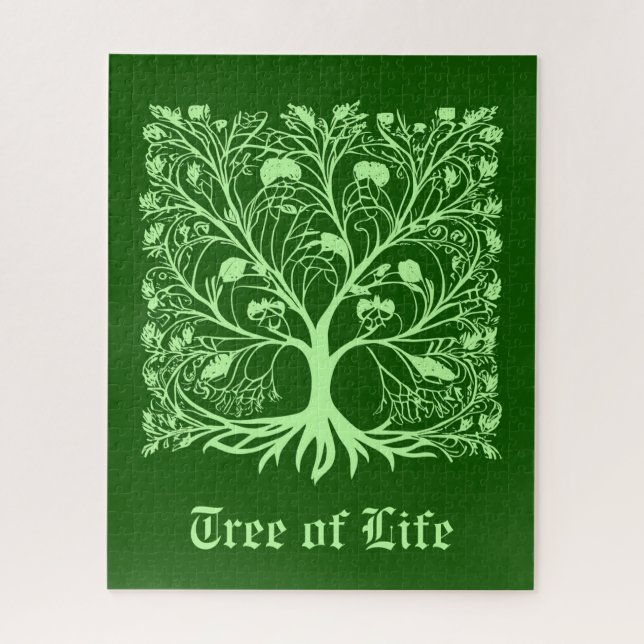 Puzzle Arbre de vie #3 Vert clair et foncé (Vertical)