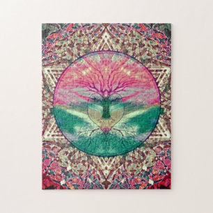 Puzzle Arbre de vie apaisant dans les couleurs arc-en-cie