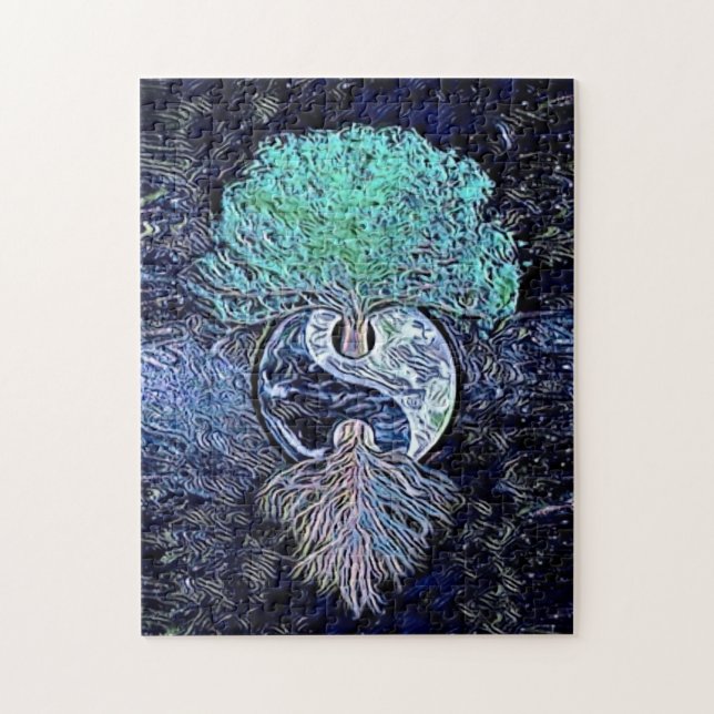 Puzzle Arbre de vie avec Yin Yang (Vertical)