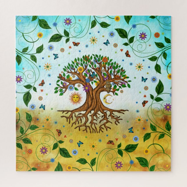 Puzzle Arbre de vie lunaire - Yggdrasil (Vertical)