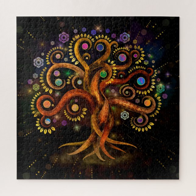 Puzzle Arbre de vie - Yggdrasil - Arc en ciel (Vertical)