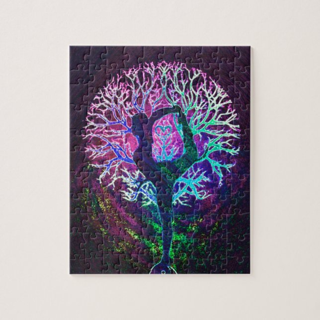 Puzzle Arbre de Yoga Arc en arc-en-ciel (Vertical)