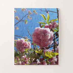 Puzzle Arbre en fleurs rose cerise sauvage