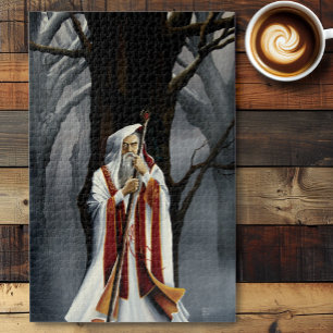 Puzzle Arbre Fantastique de Chêne Corbeau Magicien Blanc