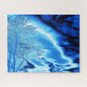 Puzzle Arbre hivernal glacé dans le ciel de Cobalt