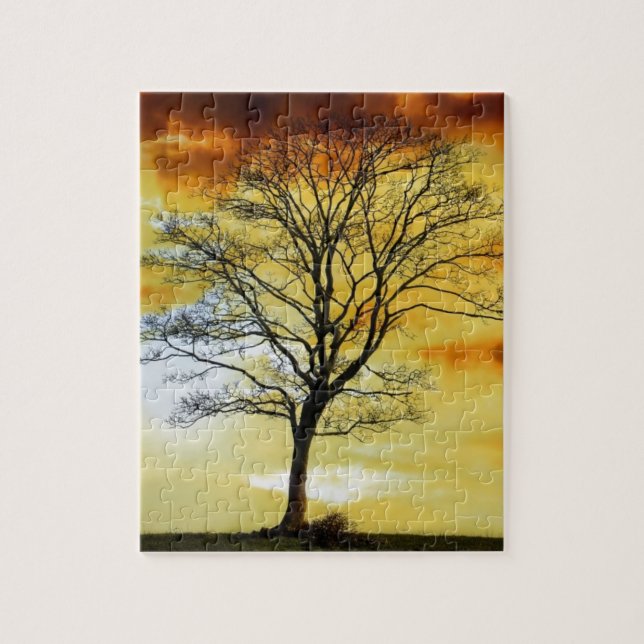 Puzzle Arbre magnifique, coucher de soleil paysage de la  (Vertical)