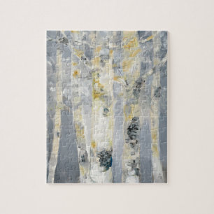 Puzzle Arbres de bouleau sur l'arrière - plan gris 6