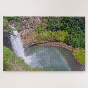 Puzzle Arc en ciel à Wailua Falls, Kauai, Hawaii