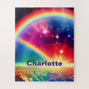 Puzzle Arc-en-ciel cosmique au-dessus des nuages d'indigo