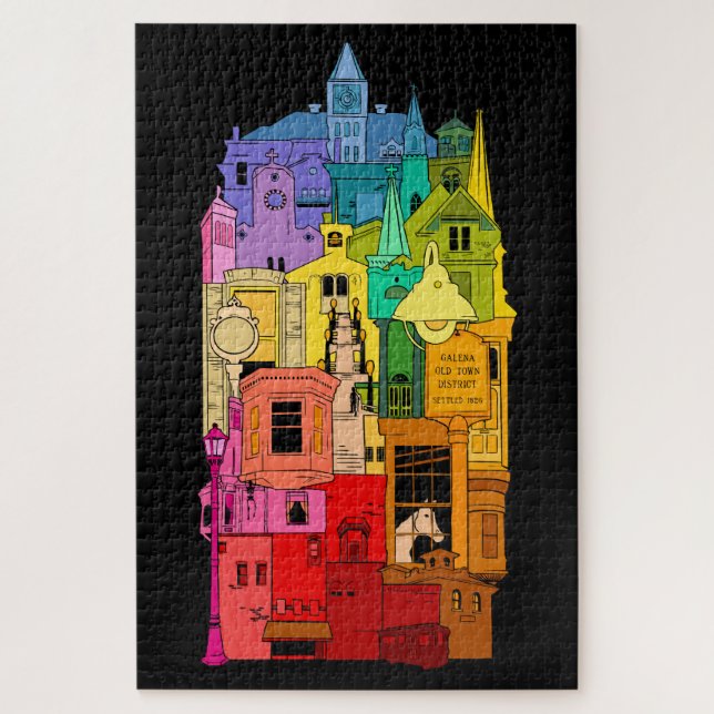 Puzzle Arc en ciel historique de Galena Illinois (Vertical)
